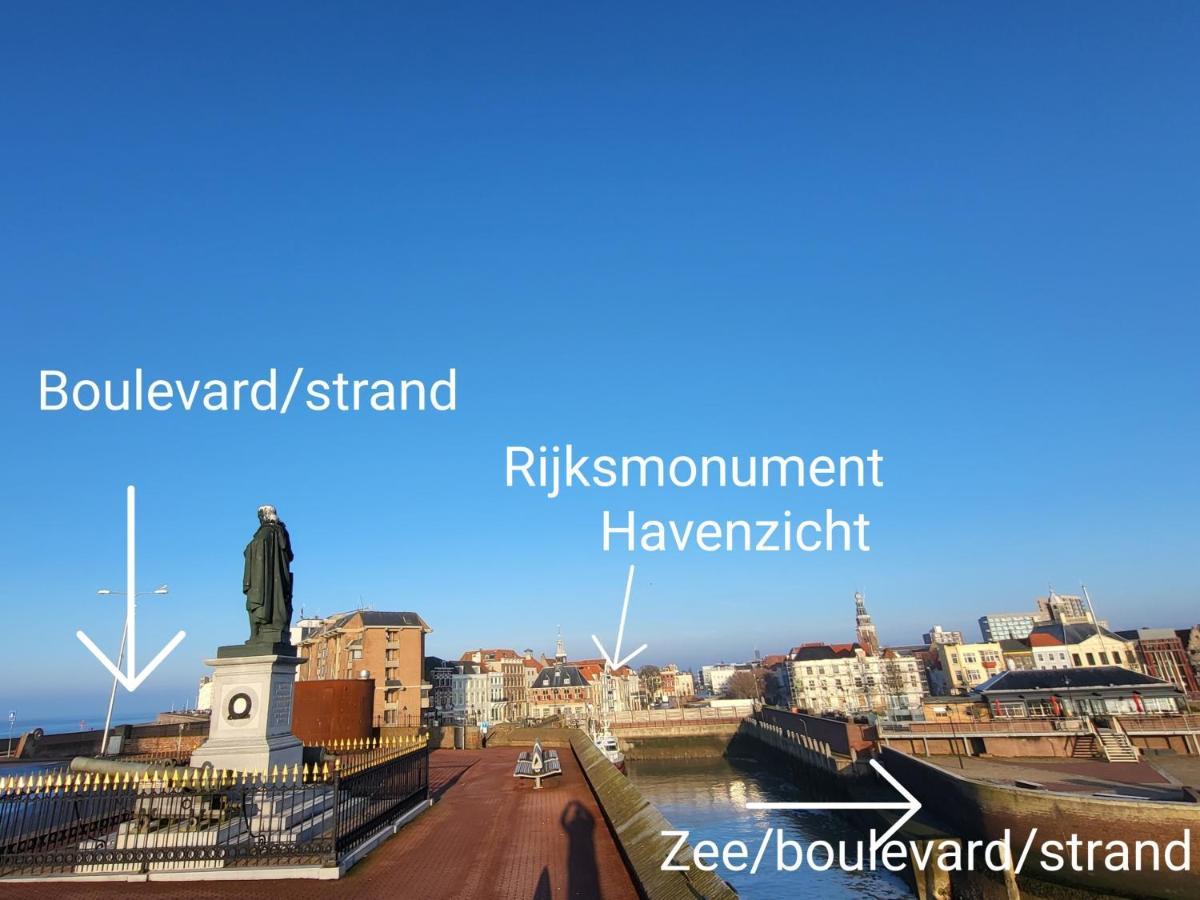 Rijksmonument Havenzicht, Met Zeezicht, Ligging Direct Aan Zee En Centrum フリシンゲン エクステリア 写真